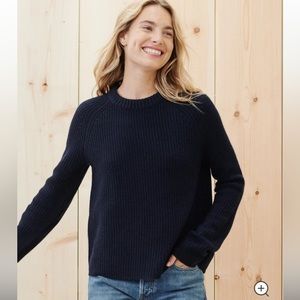 NWT Jenni Kayne Cashmere Fisherman Sweater in Navy